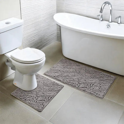 Muddymats® Bathroom Rugs set, Bath Mats (20”x30”) with U Shaped Toilet Mat (20”x20”)
