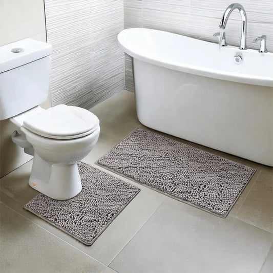 Muddymats® Bathroom Rugs set, Bath Mats (20”x30”) with U Shaped Toilet Mat (20”x20”)