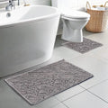 Muddymats® Bathroom Rugs set, Bath Mats (20”x30”) with U Shaped Toilet Mat (20”x20”)