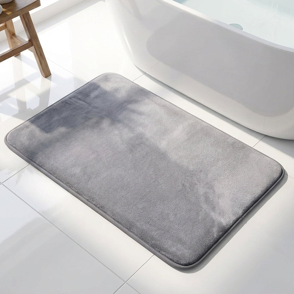 Muddymats® Memory Foam Bath Mat – Velvet Soft Non Slip Bathroom Rugs, Thick Absorbent Bath Rugs, Washable Bath Mat for Bathroom Floor and Shower