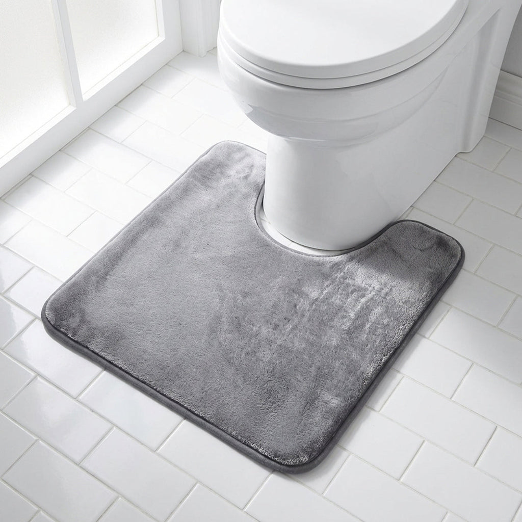 Muddymats® Memory Foam Bath Mat Set 2 Piece – Velvet Soft Non Slip Bathroom Rugs Set, Thick Absorbent Washable Bath Mats for Bathroom Floor and Shower, 20"x30" + 20"x20" U-Shaped
