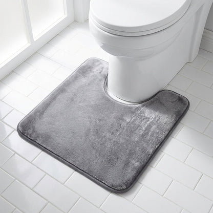 Muddymats® Memory Foam Bath Mat Set 2 Piece – Velvet Soft Non Slip Bathroom Rugs Set, Thick Absorbent Washable Bath Mats for Bathroom Floor and Shower, 20"x30" + 20"x20" U-Shaped