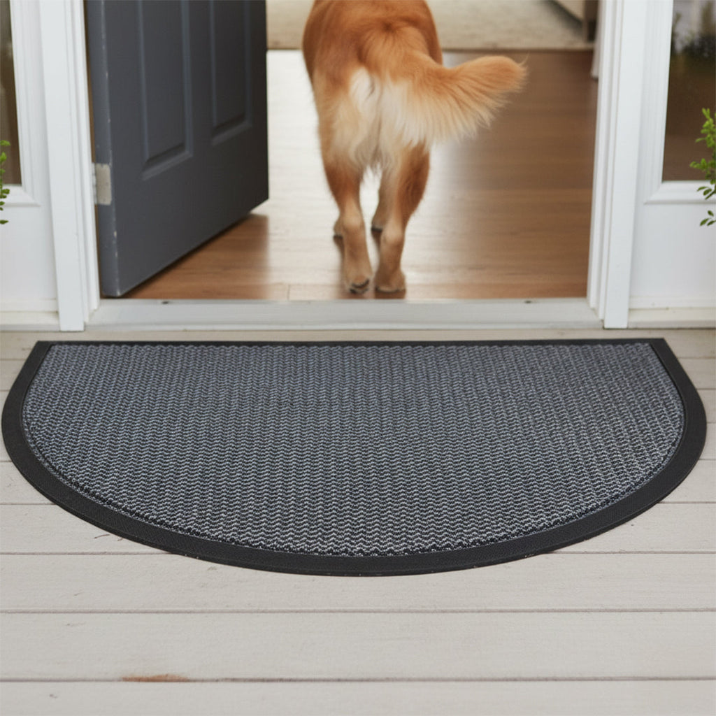 Muddymats® Semi-Circle Meshy Door Mat Heavy-Duty Quick-Dry Floor Mat, Sand & Dirt Trapper for Indoor & Outdoor, Ideal for Entrance, Patios & Garages, Low-Profile, Non-Slip, Washable, Mudroom