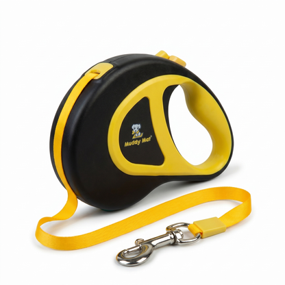 Muddymats® Retractable Dog Leash – 16 ft Heavy Duty Tape Leash for Small & Medium Dogs up to 44 lbs | One-Button Brake, 360° Tangle-Free | Ergonomic Grip