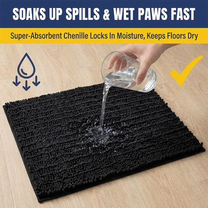Muddymats® MudMax Dog Door Mat for Muddy Paws – Ultra Water Absorbing Mat Chenille Muddy Carpet® Soaks 5X Water, Microfiber Quick Dry, Slip Resistant Machine Washable Indoor Mat