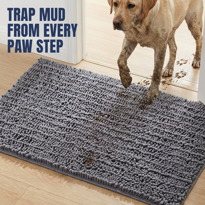 Muddymats® MudMax Dog Door Mat for Muddy Paws – Ultra Water Absorbing Mat Chenille Muddy Carpet® Soaks 5X Water, Microfiber Quick Dry, Slip Resistant Machine Washable Indoor Mat