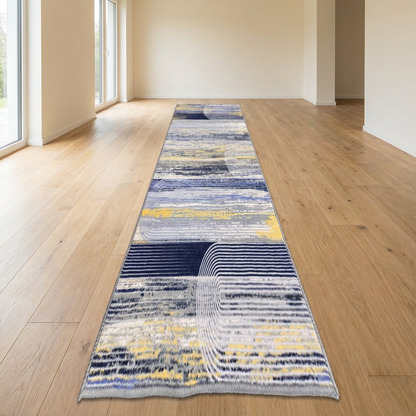 Muddy Carpet Horizon Washable Area Rugs for Living Room, Bedroom & Dining Room – Modern Soft Low Pile Non Slip Carpet – Pet Friendly Waterproof Foldable Rugs for Home