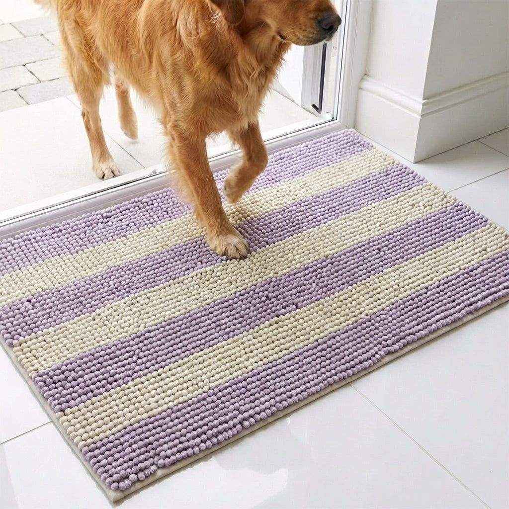 Muddymats® Horizontal Loop Design Super Absorbent Chenille Dog Door Mat for Muddy Paws – Non-Slip, Machine Washable Indoor Entry Rug, Quick-Dry Pet Mat for Entryway