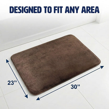 Muddymats® Memory Foam Bath Mat – Velvet Soft Non Slip Bathroom Rugs, Thick Absorbent Bath Rugs, Washable Bath Mat for Bathroom Floor and Shower