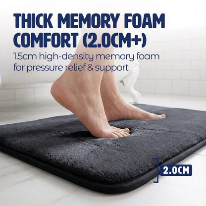 Muddymats® Memory Foam Bath Mat – Velvet Soft Non Slip Bathroom Rugs, Thick Absorbent Bath Rugs, Washable Bath Mat for Bathroom Floor and Shower