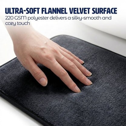 Muddymats® Memory Foam Bath Mat – Velvet Soft Non Slip Bathroom Rugs, Thick Absorbent Bath Rugs, Washable Bath Mat for Bathroom Floor and Shower