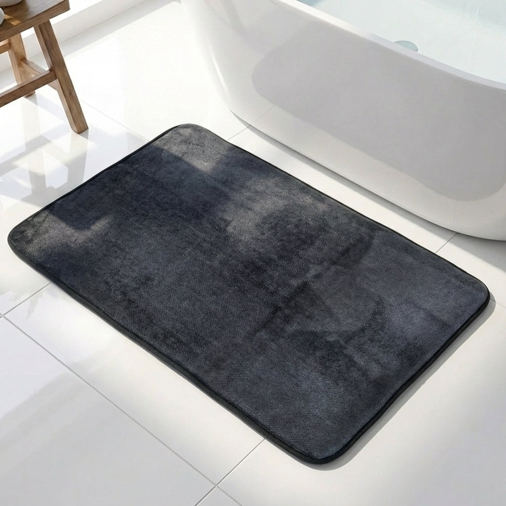Muddymats® Memory Foam Bath Mat – Velvet Soft Non Slip Bathroom Rugs, Thick Absorbent Bath Rugs, Washable Bath Mat for Bathroom Floor and Shower