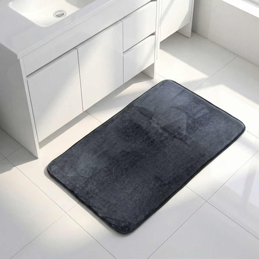 Muddymats® Memory Foam Bath Mat – Velvet Soft Non Slip Bathroom Rugs, Thick Absorbent Bath Rugs, Washable Bath Mat for Bathroom Floor and Shower