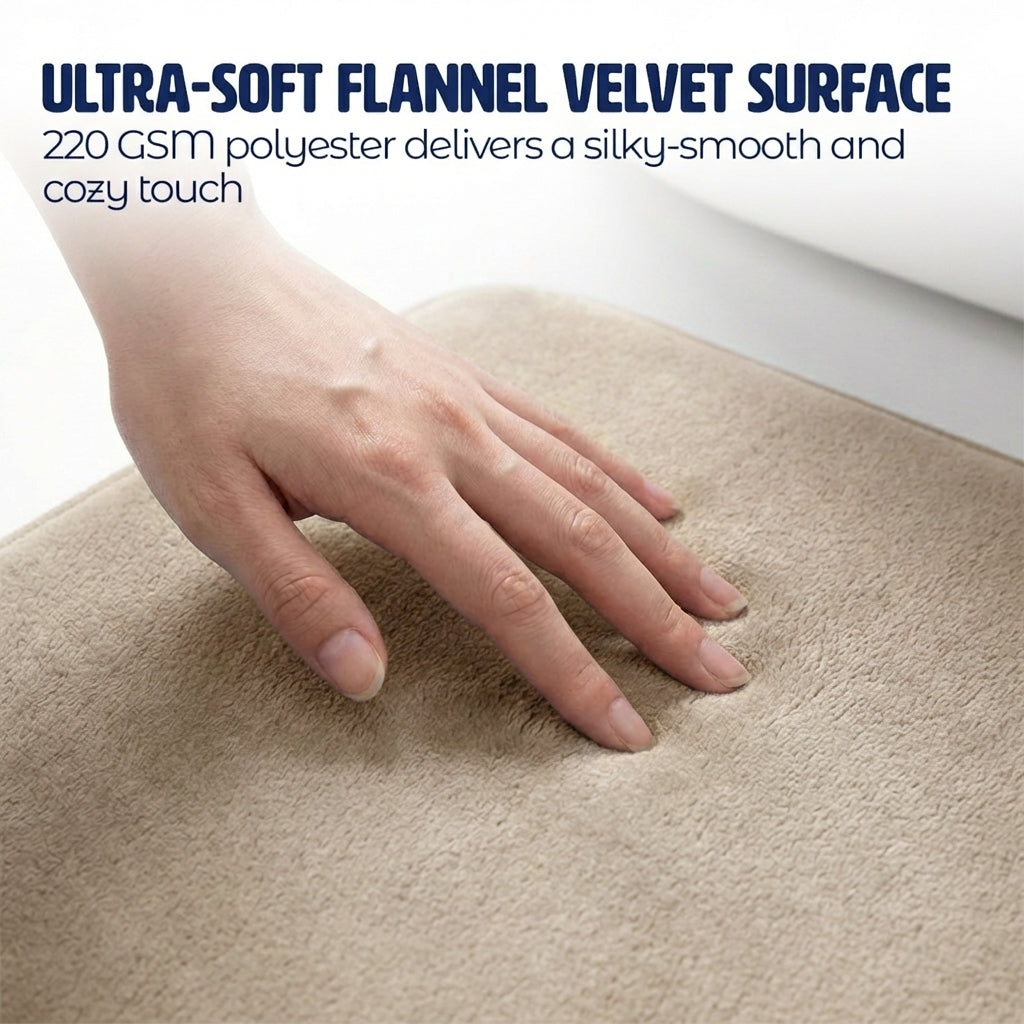 Muddymats® Memory Foam Bath Mat – Velvet Soft Non Slip Bathroom Rugs, Thick Absorbent Bath Rugs, Washable Bath Mat for Bathroom Floor and Shower