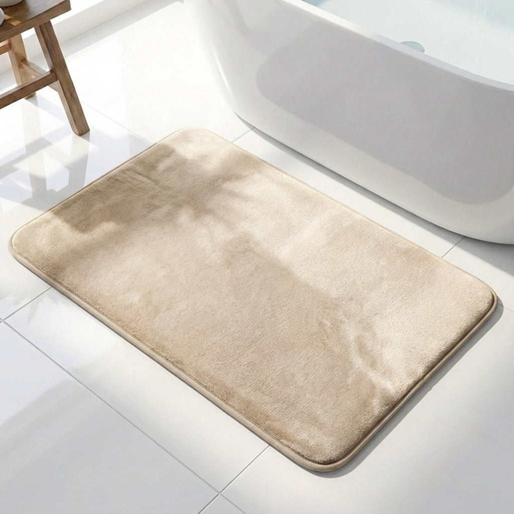Muddymats® Memory Foam Bath Mat – Velvet Soft Non Slip Bathroom Rugs, Thick Absorbent Bath Rugs, Washable Bath Mat for Bathroom Floor and Shower