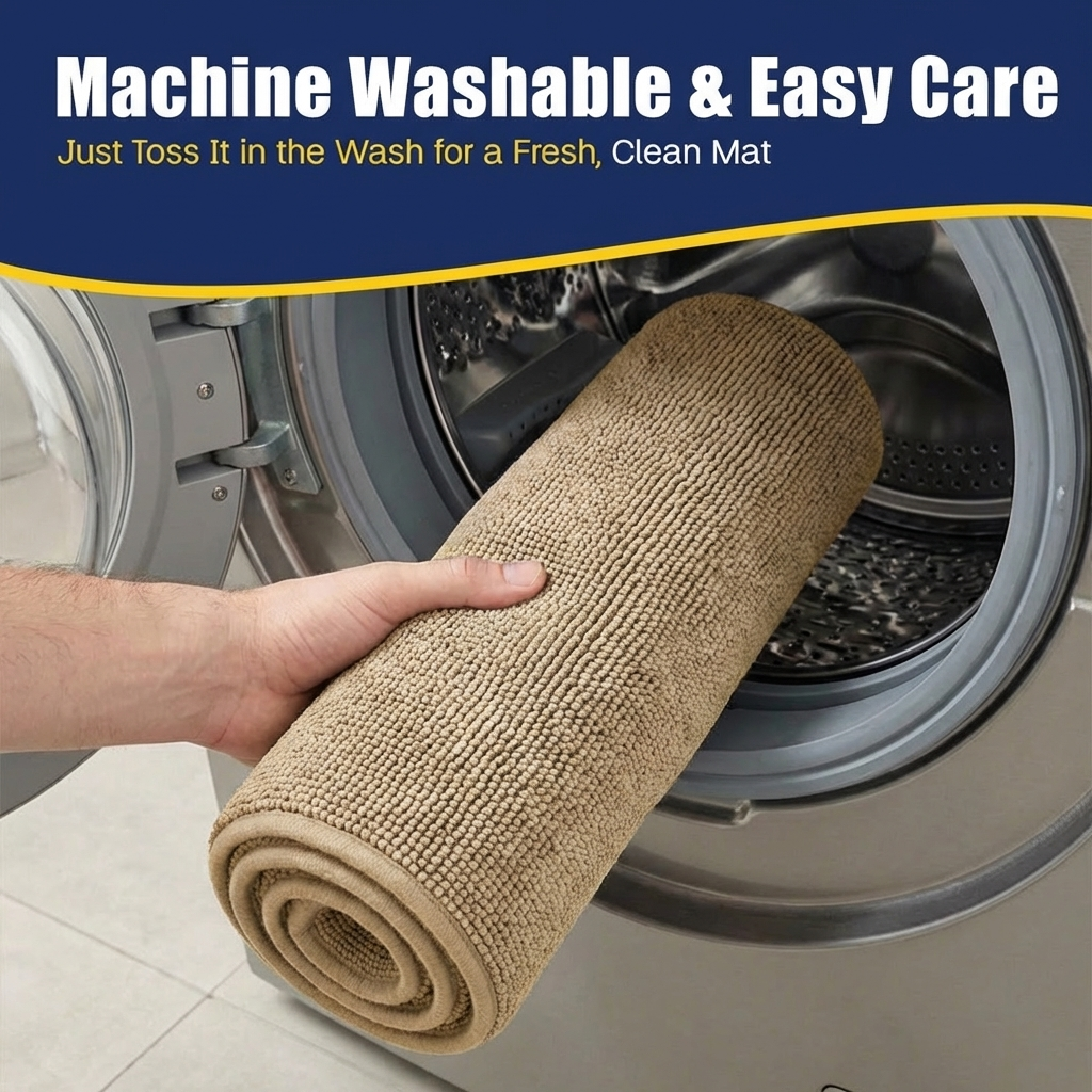 Muddymats® CloudStep Bathroom Rugs, Non Slip Bath Mats for Bathroom, Super Absorbent Memory Foam Chenille, Quick Dry Machine Washable Thick Toilet Rug for Shower Tub and Floor