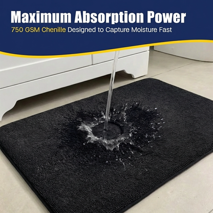 Muddymats® CloudStep Bathroom Rugs, Non Slip Bath Mats for Bathroom, Super Absorbent Memory Foam Chenille, Quick Dry Machine Washable Thick Toilet Rug for Shower Tub and Floor