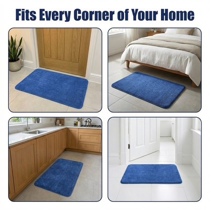 Muddymats® CloudStep Bathroom Rugs, Non Slip Bath Mats for Bathroom, Super Absorbent Memory Foam Chenille, Quick Dry Machine Washable Thick Toilet Rug for Shower Tub and Floor
