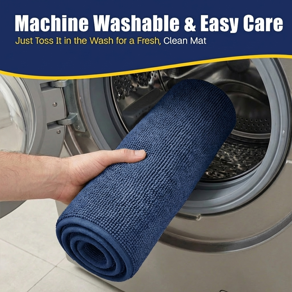 Muddymats® CloudStep Bathroom Rugs 2 Piece Set, Non Slip Bath Mats for Bathroom, Absorbent Memory Foam Chenille, Machine Washable Quick Dry Toilet Rug Set, 20"x30" + 20"x20" U-Shaped