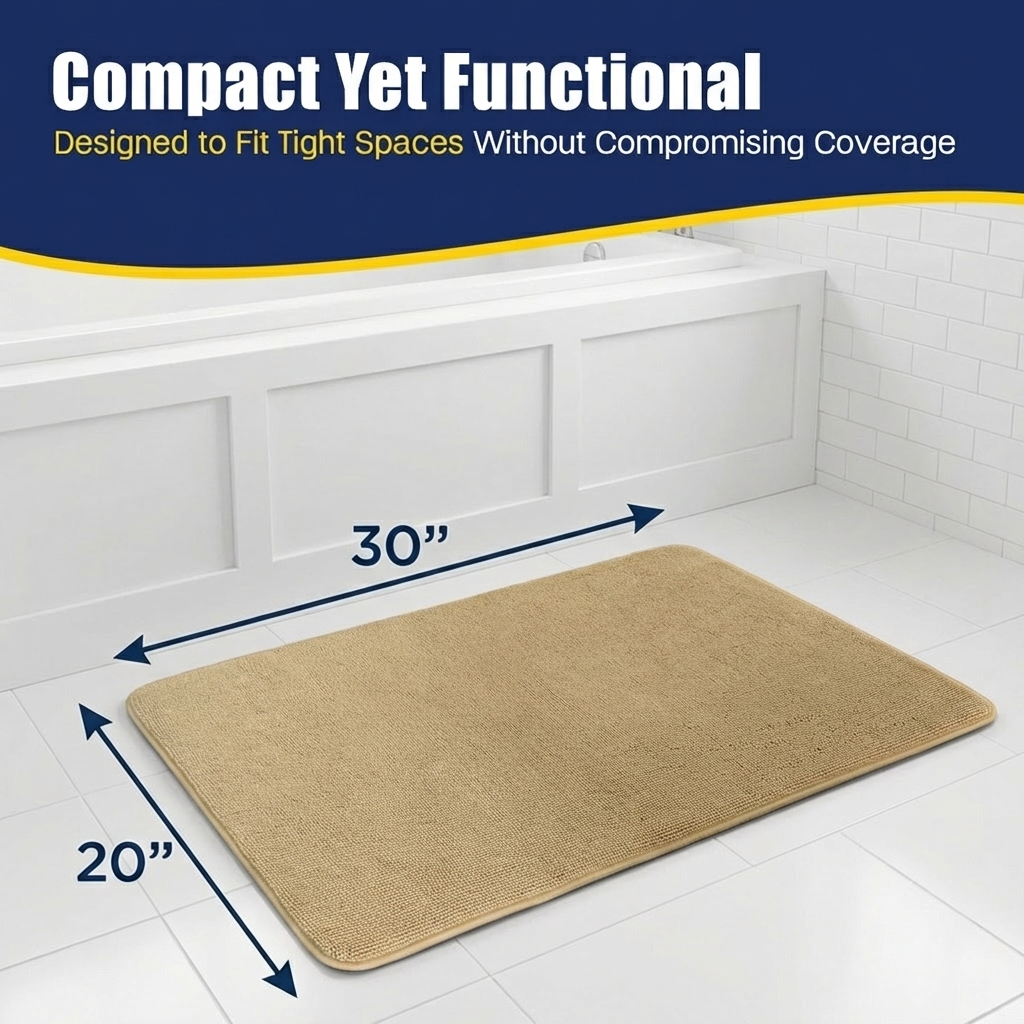 Muddymats® CloudStep Bathroom Rugs, Non Slip Bath Mats for Bathroom, Super Absorbent Memory Foam Chenille, Quick Dry Machine Washable Thick Toilet Rug for Shower Tub and Floor