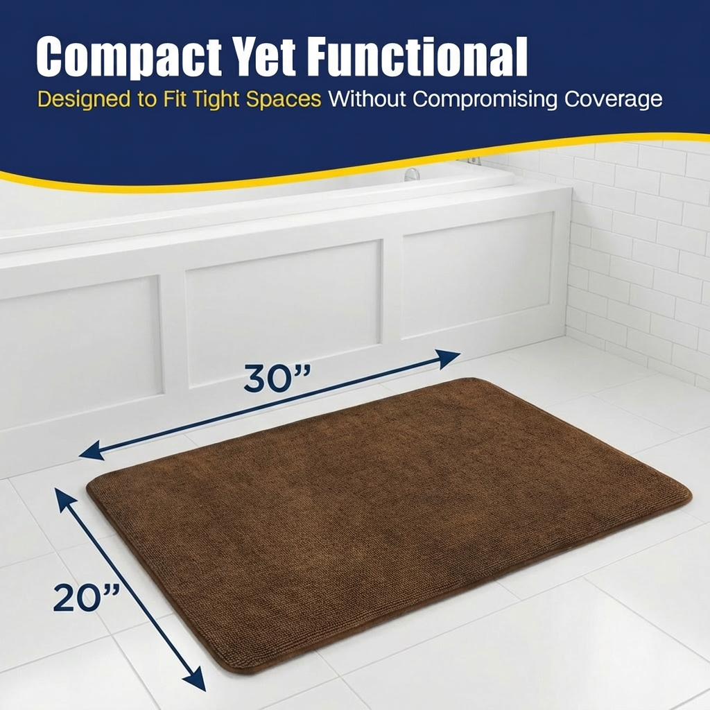 Muddymats® CloudStep Bathroom Rugs, Non Slip Bath Mats for Bathroom, Super Absorbent Memory Foam Chenille, Quick Dry Machine Washable Thick Toilet Rug for Shower Tub and Floor