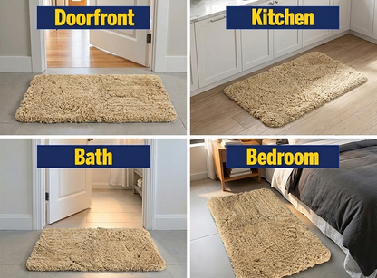 Muddymats® Fluffy Bathroom Rugs 2 Piece Set, Soft Absorbent Microfiber Bath Mats, Non Slip, Quick Dry, Machine Washable for Floor, Tub, Shower & Toilet, 20"x30" + 20"x20" U-Shaped