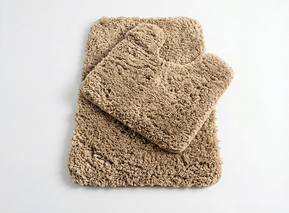 Muddymats® Fluffy Bathroom Rugs 2 Piece Set, Soft Absorbent Microfiber Bath Mats, Non Slip, Quick Dry, Machine Washable for Floor, Tub, Shower & Toilet, 20"x30" + 20"x20" U-Shaped