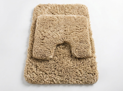 Muddymats® Fluffy Bathroom Rugs 2 Piece Set, Soft Absorbent Microfiber Bath Mats, Non Slip, Quick Dry, Machine Washable for Floor, Tub, Shower & Toilet, 20"x30" + 20"x20" U-Shaped