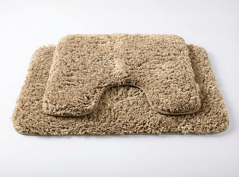 Muddymats® Fluffy Bathroom Rugs 2 Piece Set, Soft Absorbent Microfiber Bath Mats, Non Slip, Quick Dry, Machine Washable for Floor, Tub, Shower & Toilet, 20"x30" + 20"x20" U-Shaped