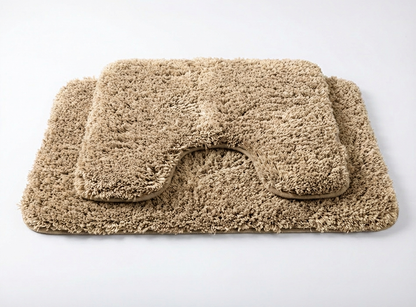 Muddymats® Fluffy Bathroom Rugs 2 Piece Set, Soft Absorbent Microfiber Bath Mats, Non Slip, Quick Dry, Machine Washable for Floor, Tub, Shower & Toilet, 20"x30" + 20"x20" U-Shaped