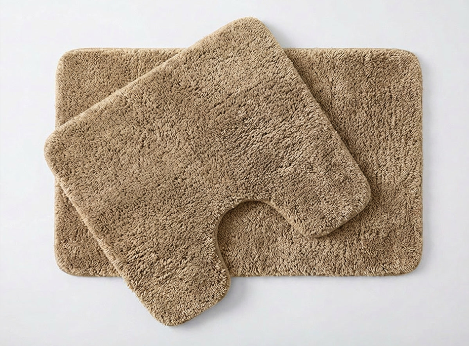 Muddymats® Fluffy Bathroom Rugs 2 Piece Set, Soft Absorbent Microfiber Bath Mats, Non Slip, Quick Dry, Machine Washable for Floor, Tub, Shower & Toilet, 20"x30" + 20"x20" U-Shaped