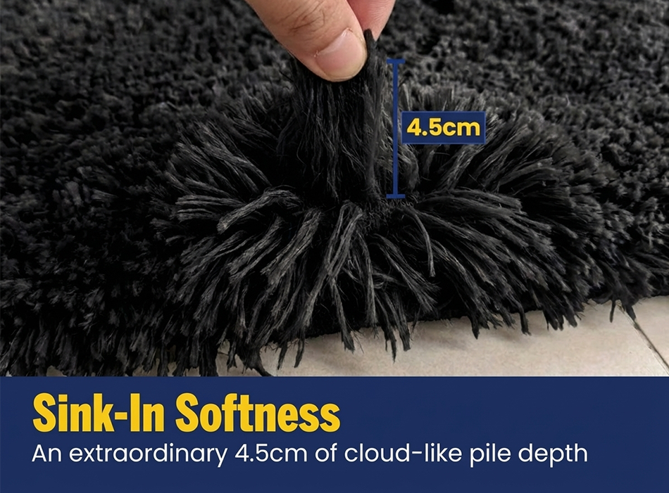 Muddymats® Fluffy Bathroom Rug, Soft Absorbent Microfiber Bath Mat, Non Slip, Quick Dry, Machine Washable for Bathroom Floor, Tub, Shower, Toilet and Sink