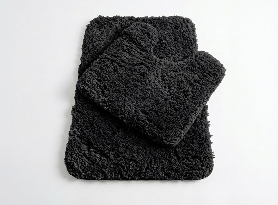 Muddymats® Fluffy Bathroom Rugs 2 Piece Set, Soft Absorbent Microfiber Bath Mats, Non Slip, Quick Dry, Machine Washable for Floor, Tub, Shower & Toilet, 20"x30" + 20"x20" U-Shaped