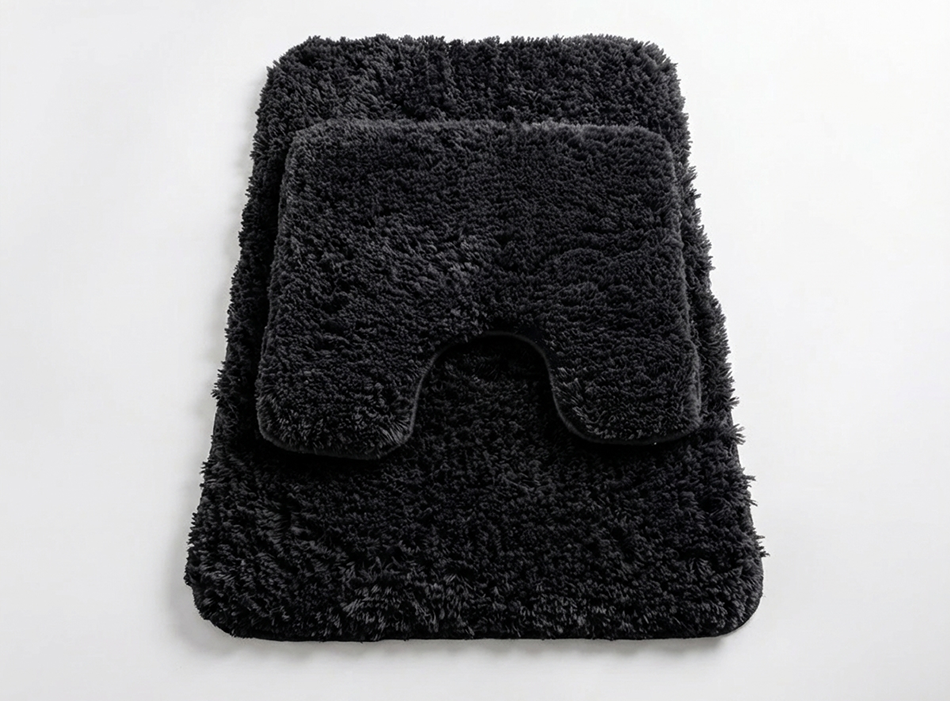 Muddymats® Fluffy Bathroom Rugs 2 Piece Set, Soft Absorbent Microfiber Bath Mats, Non Slip, Quick Dry, Machine Washable for Floor, Tub, Shower & Toilet, 20"x30" + 20"x20" U-Shaped