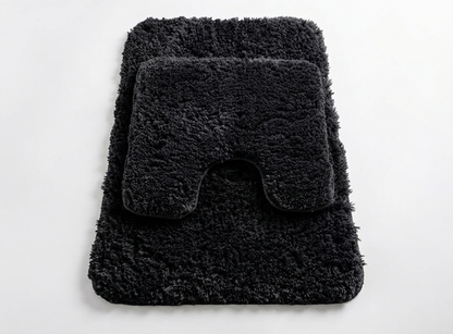Muddymats® Fluffy Bathroom Rugs 2 Piece Set, Soft Absorbent Microfiber Bath Mats, Non Slip, Quick Dry, Machine Washable for Floor, Tub, Shower & Toilet, 20"x30" + 20"x20" U-Shaped