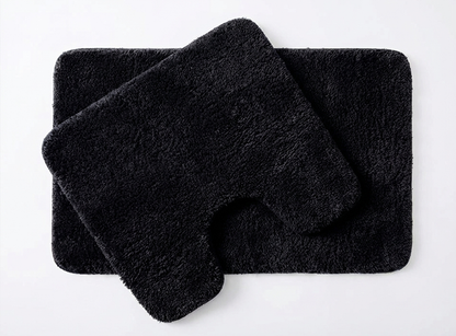 Muddymats® Fluffy Bathroom Rugs 2 Piece Set, Soft Absorbent Microfiber Bath Mats, Non Slip, Quick Dry, Machine Washable for Floor, Tub, Shower & Toilet, 20"x30" + 20"x20" U-Shaped