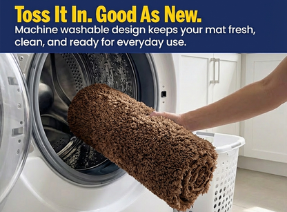 Muddymats® Fluffy Bathroom Rugs 2 Piece Set, Soft Absorbent Microfiber Bath Mats, Non Slip, Quick Dry, Machine Washable for Floor, Tub, Shower & Toilet, 20"x30" + 20"x20" U-Shaped