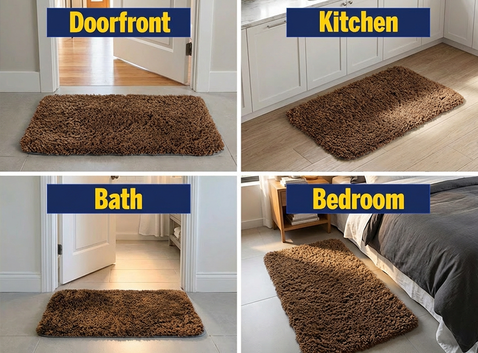 Muddymats® Fluffy Bathroom Rugs 2 Piece Set, Soft Absorbent Microfiber Bath Mats, Non Slip, Quick Dry, Machine Washable for Floor, Tub, Shower & Toilet, 20"x30" + 20"x20" U-Shaped