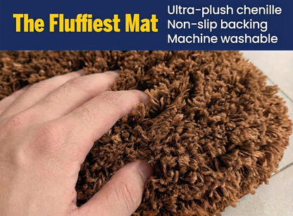 Muddymats® Fluffy Bathroom Rugs 2 Piece Set, Soft Absorbent Microfiber Bath Mats, Non Slip, Quick Dry, Machine Washable for Floor, Tub, Shower & Toilet, 20"x30" + 20"x20" U-Shaped