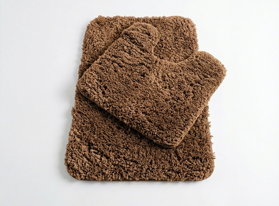 Muddymats® Fluffy Bathroom Rugs 2 Piece Set, Soft Absorbent Microfiber Bath Mats, Non Slip, Quick Dry, Machine Washable for Floor, Tub, Shower & Toilet, 20"x30" + 20"x20" U-Shaped