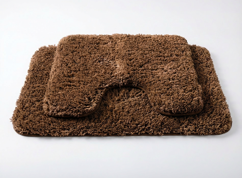 Muddymats® Fluffy Bathroom Rugs 2 Piece Set, Soft Absorbent Microfiber Bath Mats, Non Slip, Quick Dry, Machine Washable for Floor, Tub, Shower & Toilet, 20"x30" + 20"x20" U-Shaped