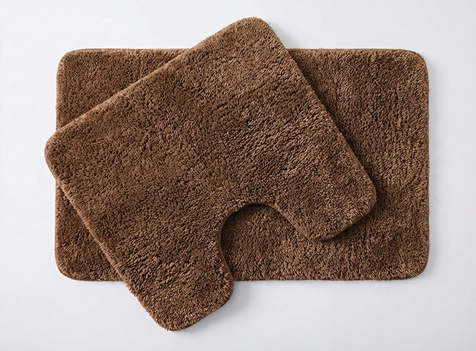 Muddymats® Fluffy Bathroom Rugs 2 Piece Set, Soft Absorbent Microfiber Bath Mats, Non Slip, Quick Dry, Machine Washable for Floor, Tub, Shower & Toilet, 20"x30" + 20"x20" U-Shaped