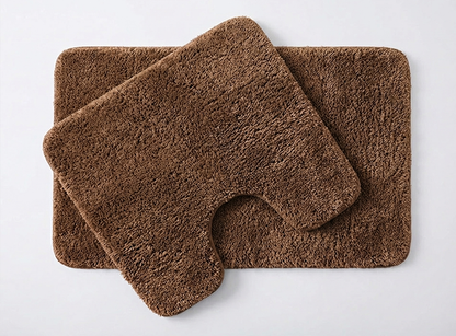 Muddymats® Fluffy Bathroom Rugs 2 Piece Set, Soft Absorbent Microfiber Bath Mats, Non Slip, Quick Dry, Machine Washable for Floor, Tub, Shower & Toilet, 20"x30" + 20"x20" U-Shaped