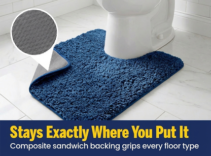 Muddymats® Fluffy Bathroom Rugs 2 Piece Set, Soft Absorbent Microfiber Bath Mats, Non Slip, Quick Dry, Machine Washable for Floor, Tub, Shower & Toilet, 20"x30" + 20"x20" U-Shaped