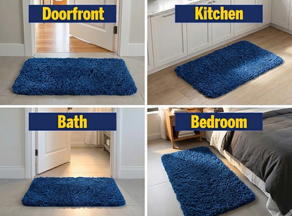 Muddymats® Fluffy Bathroom Rug, Soft Absorbent Microfiber Bath Mat, Non Slip, Quick Dry, Machine Washable for Bathroom Floor, Tub, Shower, Toilet and Sink