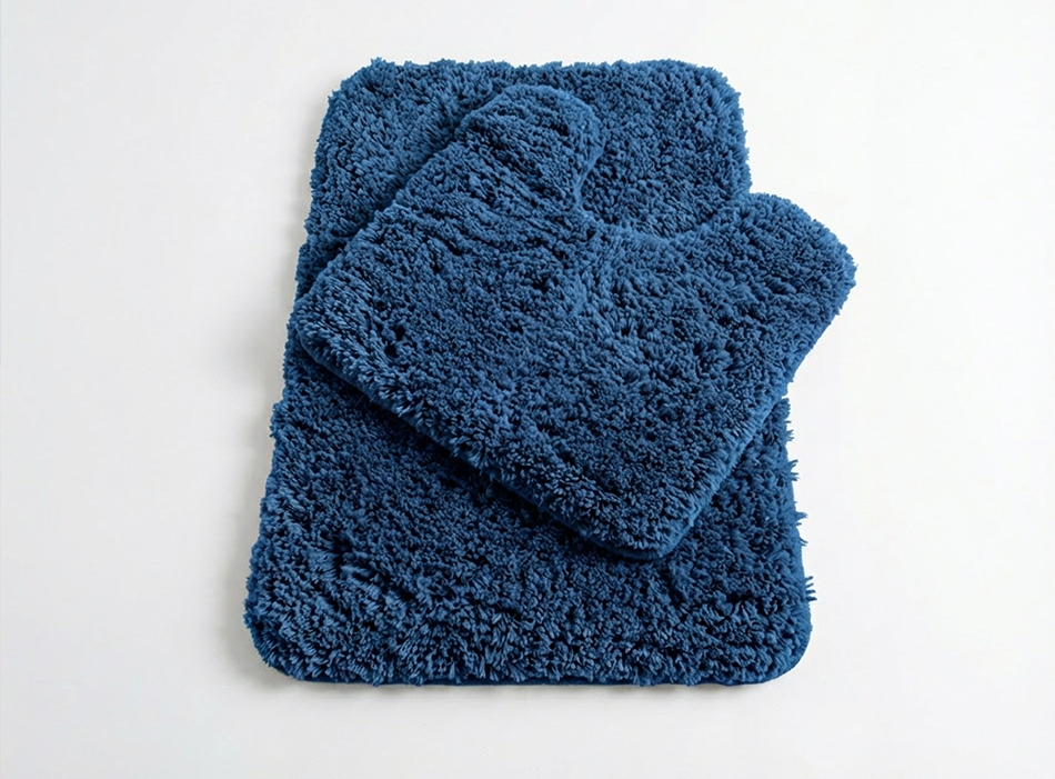 Muddymats® Fluffy Bathroom Rugs 2 Piece Set, Soft Absorbent Microfiber Bath Mats, Non Slip, Quick Dry, Machine Washable for Floor, Tub, Shower & Toilet, 20"x30" + 20"x20" U-Shaped