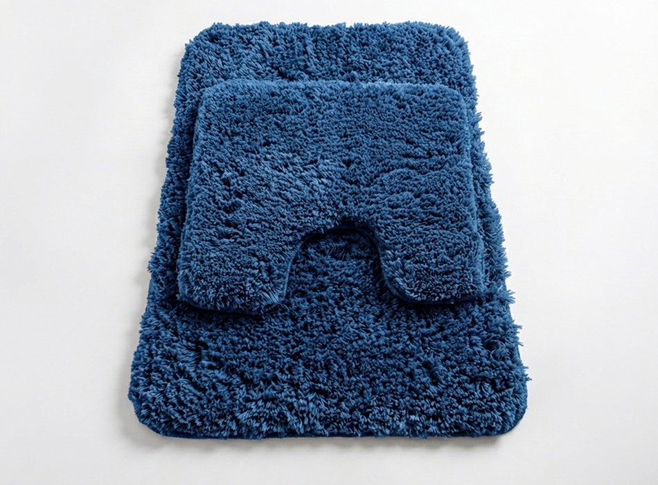 Muddymats® Fluffy Bathroom Rugs 2 Piece Set, Soft Absorbent Microfiber Bath Mats, Non Slip, Quick Dry, Machine Washable for Floor, Tub, Shower & Toilet, 20"x30" + 20"x20" U-Shaped
