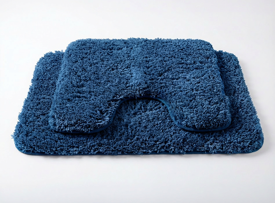 Muddymats® Fluffy Bathroom Rugs 2 Piece Set, Soft Absorbent Microfiber Bath Mats, Non Slip, Quick Dry, Machine Washable for Floor, Tub, Shower & Toilet, 20"x30" + 20"x20" U-Shaped