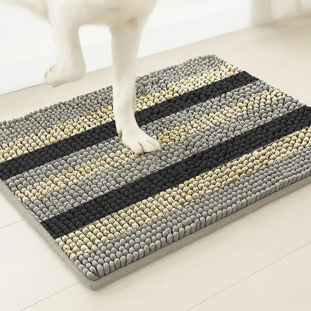 Muddymats® Horizontal Loop Design Super Absorbent Chenille Dog Door Mat for Muddy Paws – Non-Slip, Machine Washable Indoor Entry Rug, Quick-Dry Pet Mat for Entryway