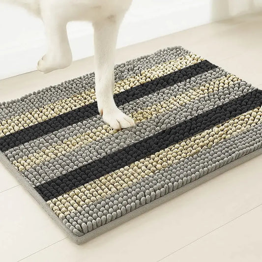 Muddymats® Horizontal Loop Design Super Absorbent Chenille Dog Door Mat for Muddy Paws – Non-Slip, Machine Washable Indoor Entry Rug, Quick-Dry Pet Mat for Entryway